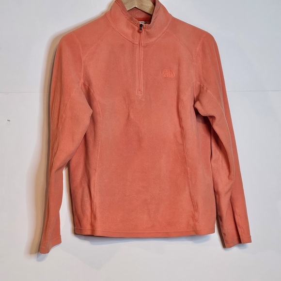 The North Face Glacier 1/4 Zip Fleece Pullover Wmns Medium Tropical Coral #A7YP - Picture 1 of 11